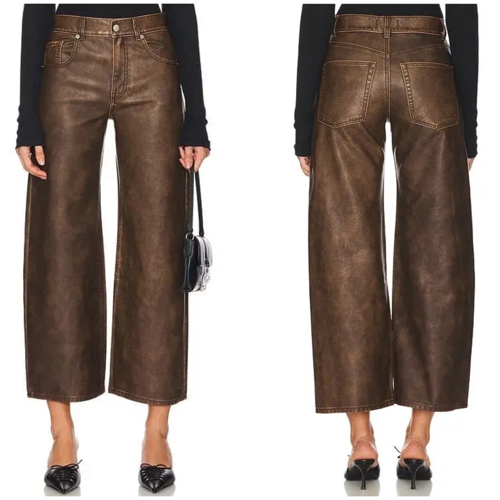 New! We The Free x Free People Misha Brown Barrel Balloon Wide Leg Pants🤎 26 NWT - Picture 10 of 14